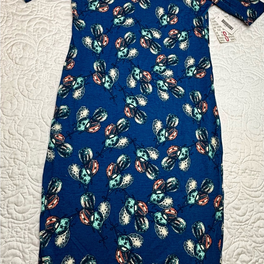 LuLaRoe Julia Dress Size Small Beautiful Patriotic Balloons New With Tags